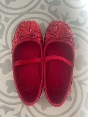 GAP Red Sequin Mary Jane Flats for Kids